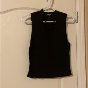 Sleeveless black top